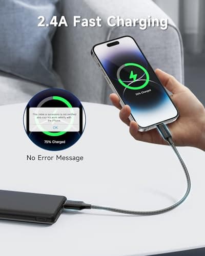 RAVIAD iPhone Cable Short [30CM, MFi Certified]Nylon Braided iPhone Charger — view 2