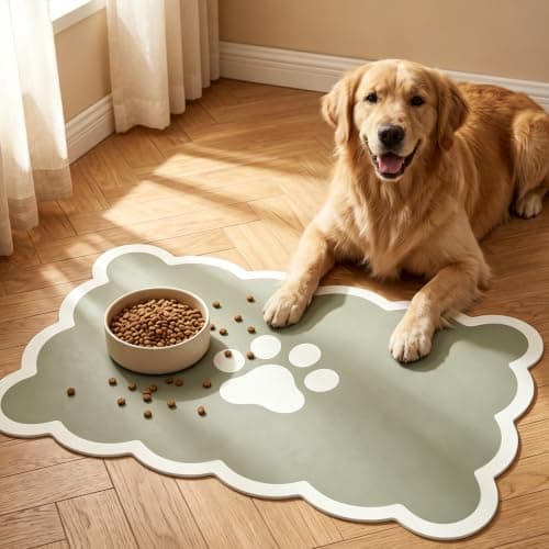 Guttiuaa 2 Pcs Pet Food Mat, 30x50cm Absorbent Dog Feeding Mats — view 6