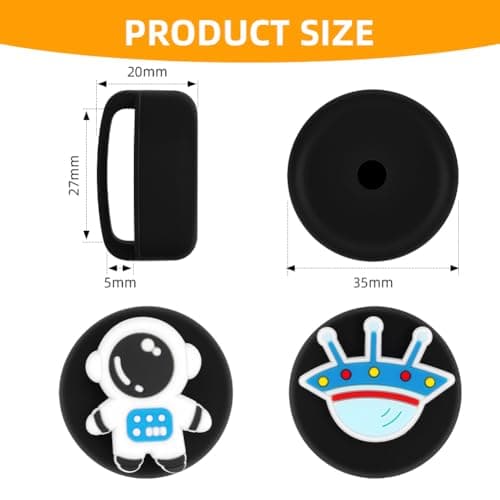 AXFEE 2Pack Air-Tag Holder For Kids Shoelaces with 4 Black Shoe Flower — view 3