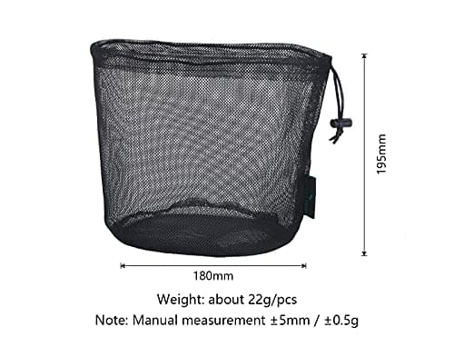 iBasingo Black Drawstring Mesh Bags Nylon Stuff Sack 5-Pack BVP04 — view 2