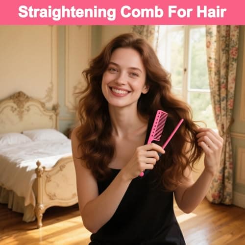 Hair Straightener Comb V Shaped Styling Smoothing Brush — view 3