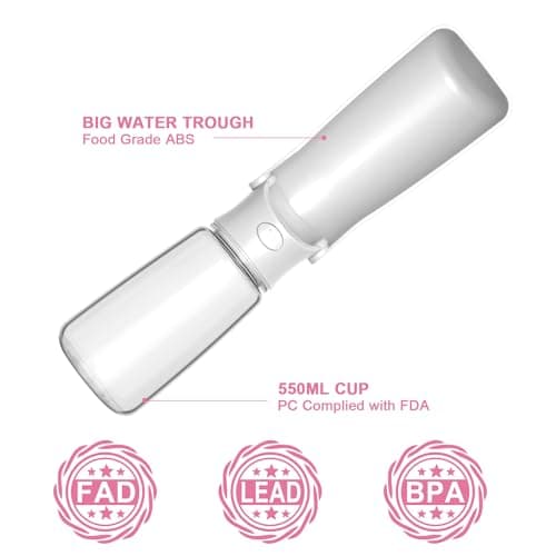 Canareen Foldable Travel Dog Water Bottle for Dog Cat Outdoor(White, 550ml) — view 2