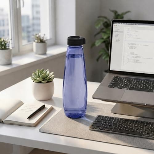 JMS we create smile (Set of 6) Plastic Water Bottles Juice Bottle BPA Free Leakproof Recyclable Drink with Lids Fridge Door Storage Table Water Serving Screw Cap Outdoor Sports Gym (Smoke Grey) — view 3