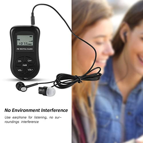 Digital FM Radio with LCD Display - Portable Personal Mini Radio with Earphones, Headphones and Lanyard for Gym Sports — view 2