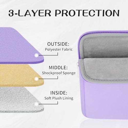 RAINYEAR 15.6 Inch Laptop Sleeve Padded Case with Front Pocket, Purple — view 3