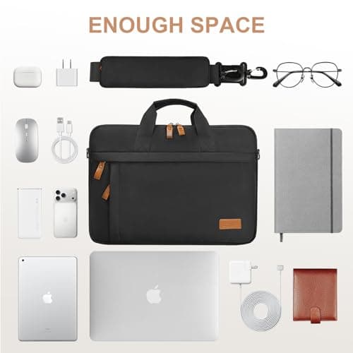 ESTARER Laptop Bag 17.3 Inch Large Nylon Briefcase Men for Work, College, Travel, Office — view 3