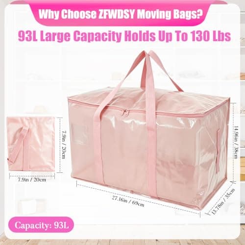ZFWDSY Moving Bags 93 L,8-Pack Storage Bags Moving Boxes Alternatives — view 3