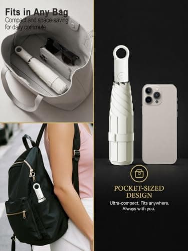 Moorrlii UV Umbrella for Sun Protection SPF 50+, Compact Windproof Umbrella — view 6