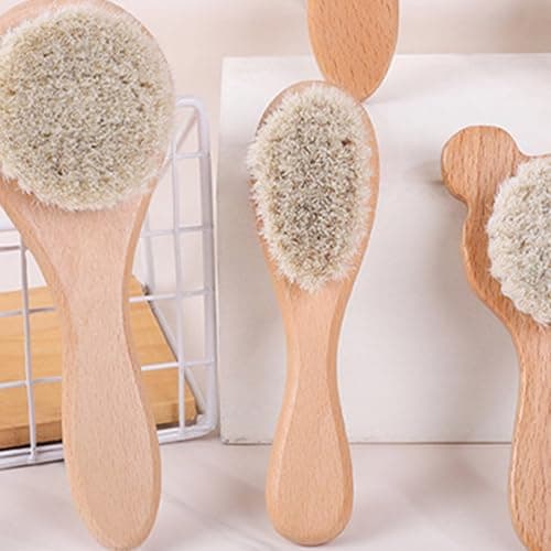 Portable Infant Comb Brush Set for Travel Soft Wool Bristles Gentle on Scalp Includes Comb & Bath Brush Safe Easy Carry Newborns — view 5