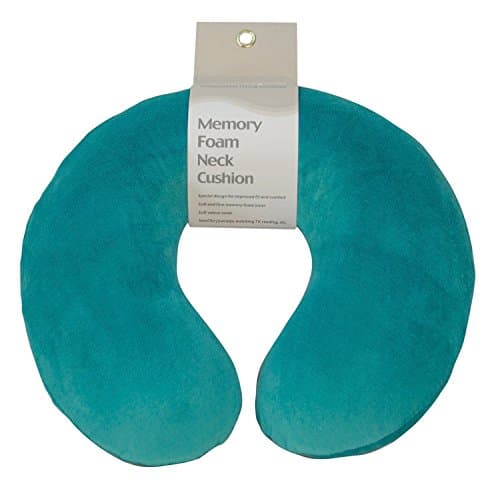 Motionperformance Essentials Super Velour Luxury Memory Foam Comfort Neck Support Cushion (Travelling, Car, Plane, TV, Reading) (Teal Green.)