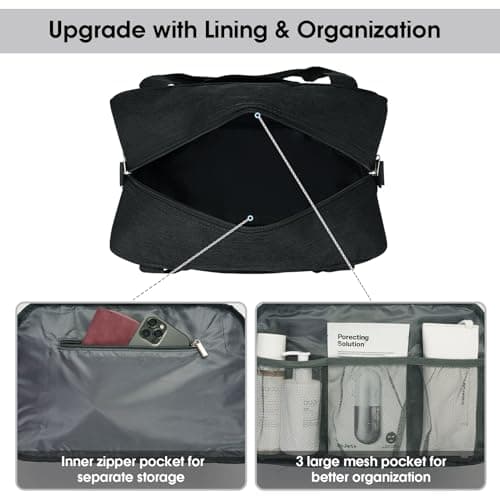 Narwey for Ryanair Cabin Bags 40x30x20 Underseat New Ryanair Travel Duffel Hospital Bag Ryan Air Carry on Luggage Holdall Overnight Weekend Bags for Women and Men 20L (Black) — view 4