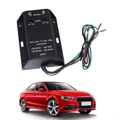 Kivivaka High to Low Level Speaker, Practical Accessories for rca Converter Adapter Car Audio Bass Output Adjustable Input Sensitivity — view 3
