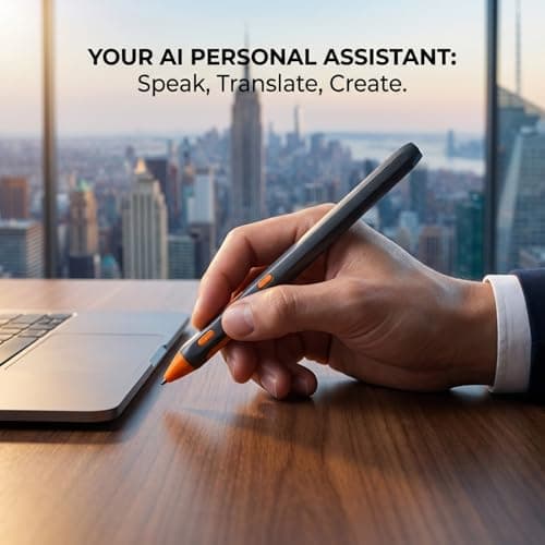 Denash Wireless Pen Mouse Computer Mouse Pen Stylus with Silent Buttons AI Voice Control 200 Languages Translation 1200 DPI for Laptop Desktop Tablet Smartphone — view 5
