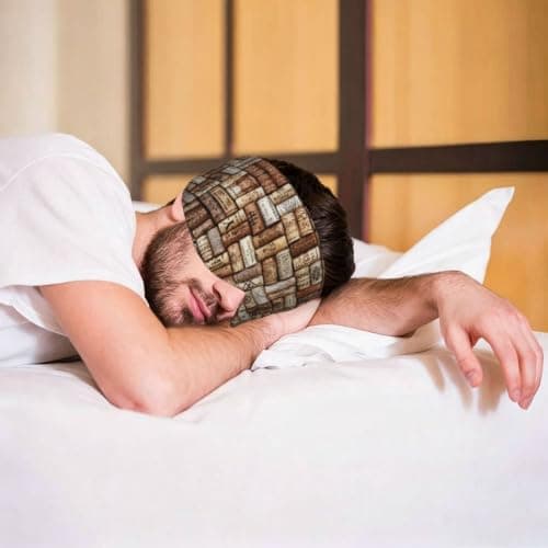 Wine Cork Print Sleep Mask Wide Wraparound Reversible Light Blocking Travel Fit — view 6