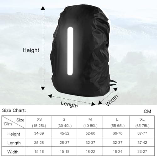 flintronic Waterproof Rain Cover for Backpack, 2 Pack Reflective Rucksack Cover, Backpack Waterproof Cover, Anti-dust, Foldablefor Hiking Camping Traveling Cycling, S — view 3