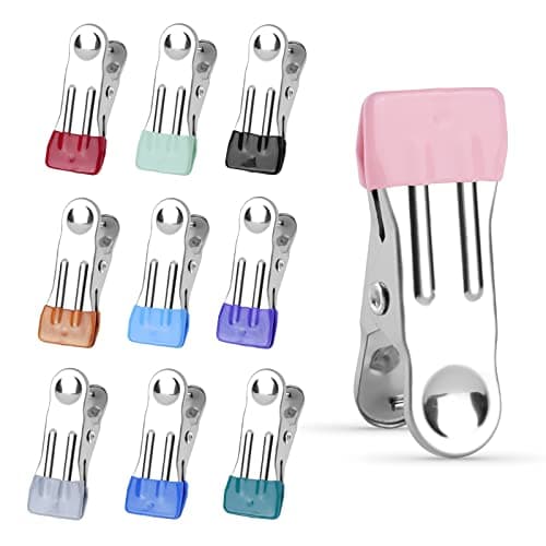 OSDUE Stainless Steel Clothes Pegs, 20Pcs Multifunctional Non-Slip Metal Clothe Pegs for Clothes, Sock, Shoes, Towel, Food Sealing, Photos