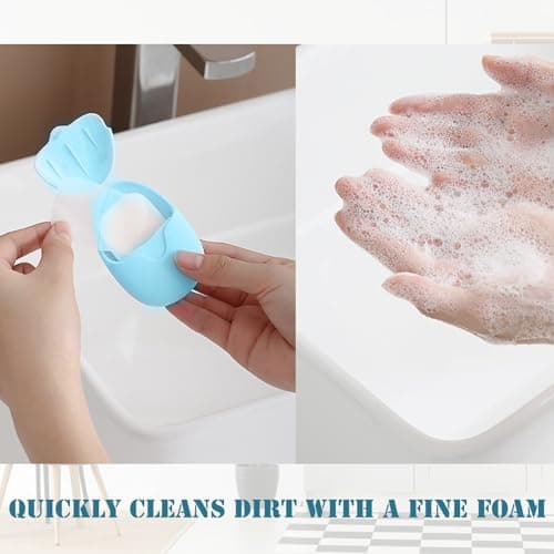 Travel Essentials Soap Sheets, Portable Travel Wash Hand Soap Flakes Cute Box Backpacking Essentials On The Go Camping Accessories Hiking Holiday — view 2