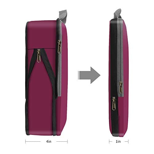Eono Compression Packing Cubes, Luggage Organiser Set, Extensible Suitcase Organiser, Packing Organisers for Suitcases, Packing Cubes for Travel or Home Storage - Burgundy, 4 Set — view 4