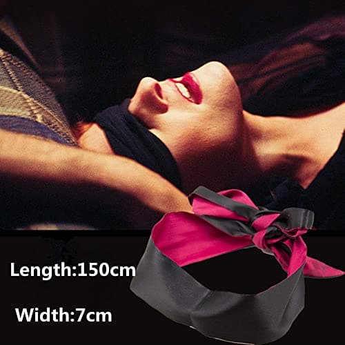 Satin Blindfold 1 PCS Comfortable Silk Eye Cover Double Sides Available Tie Waist Belt Smooth Sleeping Eye Mask Unisex Soft Adjustable Strap for Valentine's Gift Halloween Cosplay Games Daily Sleeping — view 2