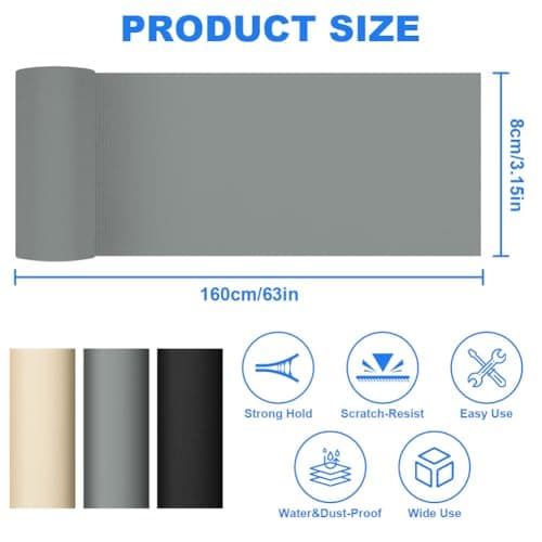 ANOMM Canvas Repair Patch, Self-Adhesive Fabric Patch (8 * 160cm, Gray) — view 2