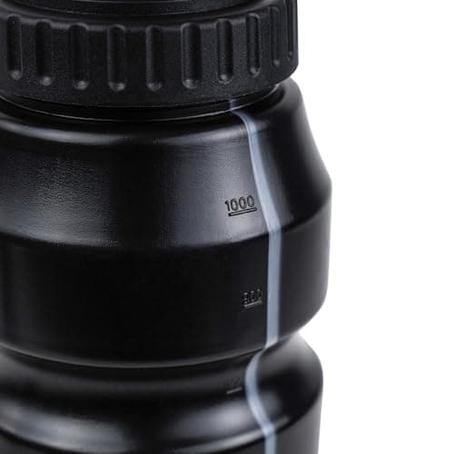 Cannon Sports 1 Liter Sports Water Bottle, BPA-Free, 34 Oz Capacity, Large Mouth, 2 lids (Straw and Squeeze), Great For Helmet Sports Such As Hockey, Lacrosse, Football, Boxing (Black) — view 5