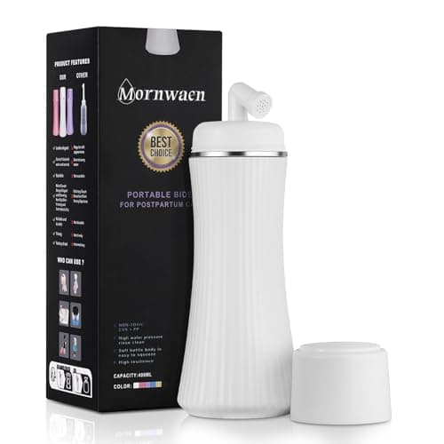 Mornwaen Peri Bottle Postpartum,Upgrade 400ml Portable Bidet with Extendable Sprayer for Travel & Camping,3 Leak-Proof Seals,Postpartum Essentials for Mom (White)