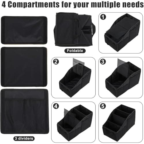 Foldable Car Boot Organiser with Dividers, Pockets and Carry Handles — view 4
