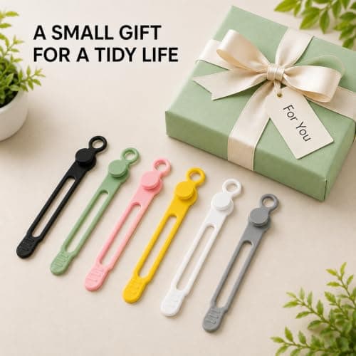 12 Pack Reusable Cable Ties in 6 Colours, 2 of Each — view 6