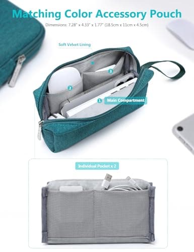 HYZUO 13 Inch Laptop Case Sleeve Bag Set for MacBook Air M5, Dark Green — view 5
