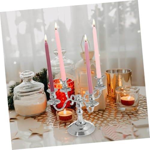 Alipis 4pcs Gradient Pink Romantic Scented Long Pole Candles with Rose Aroma, Nordic Style Decorative Atmosphere Lights for Wedding, Dinner, Party Set — view 4