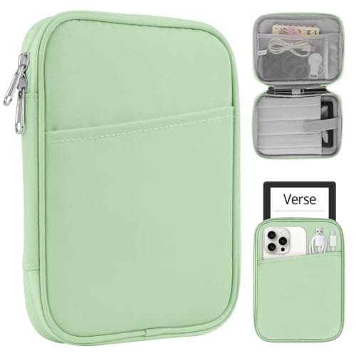 HoYiXi Universal Sleeve Bag for 6",6.8",7" Kindle Paperwhite/Colorsoft 2024-2012 Compatible with 6"-6.8" All-New Kindle/Kobo/Tolino/Sony,6" EReader with Anti-Drop Protective Cover,Green