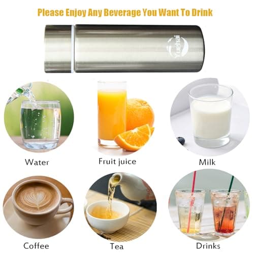 Stainless Steel Water Bottle, Mini Flask 150ML,Coffee Vacuum Small Flasks Small Capacity Portable Travel Drink Water Bottle Insulated Cup (Silvery) — view 5