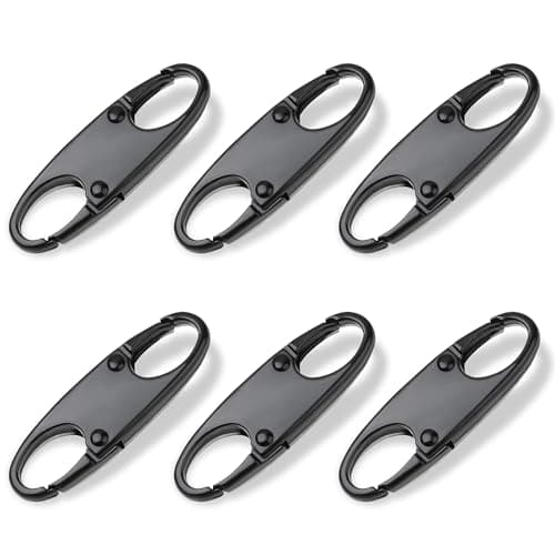 Zipper Clip Theft Deterrent, Mabor 6Pcs Double Small Zipper Clips Anti Theft S Pull Locks for Backpacks, Camping, Fishing, Traveling, Outdoor Sports (Black)