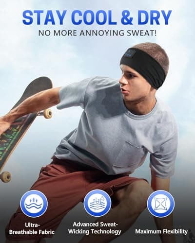 5-in-1 Sleep Headphones Bluetooth 5.4,Sports Wireless Bluetooth Headband,with Thin HD Stereo Speaker, Soft Music Headband Earphones for Men Women Teens Sleeping Workout Yoga & Travel , Washable — view 2