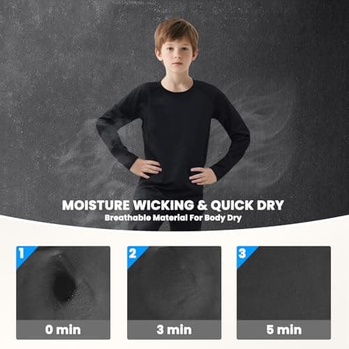 Base Layer Kids - Fleece Lined Skins for Boys Athletic Suit for 4~13 Age — view 5