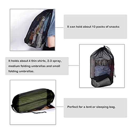 iBasingo 5-Pack Drawstring Mesh Bags Nylon Stuff Sack BVP05 — view 3