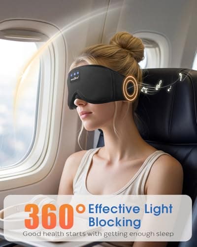MUSICOZY Sleep Mask Headphones 100% Blackout 3D Sleep Headphones — view 5