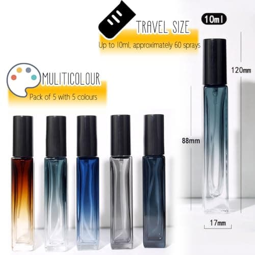 Aieino 5PCS 10ml Travel Perfume Atomiser Refillable Leakproof Glass Bottle — view 3