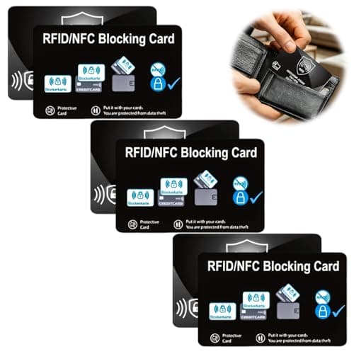 RFID Blocking Card 6 Pack, Ultra Thin Wallet Shield Card for Contactless Protection, Credit Card Protector for Credit Card Holder RFID Blocking, Anti Theft NFC Blocker for RFID Purses for Women Men — view 2
