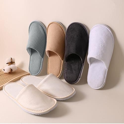 Disposable Slippers for Guests Plush Hotel Travel Portable Indoor Shoes — view 6