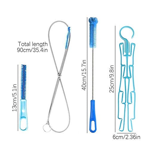 4 in 1 Hydration Bladder Cleaning Set - Universal Water Reservoir Cleaner, Long & Small Brushes, Big Brush for Bladder, Collapsible Hanger for Drying — view 6