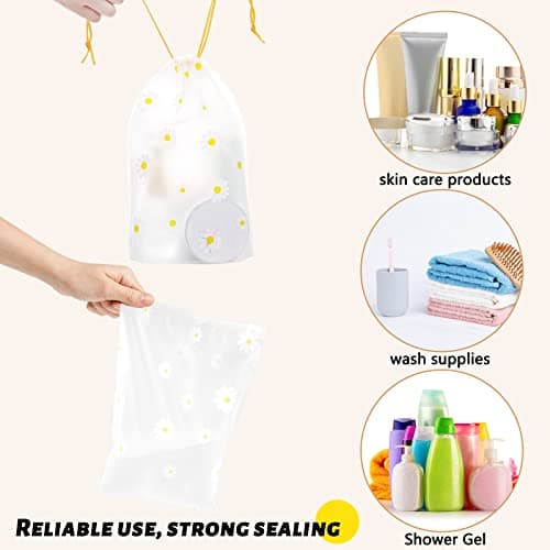 10 Pcs Travel Storage Bags, 2 Pcs Drawstring Storage Bags and 8 Pcs Ziplock Bags, Reusable Clothes Storages Bag Waterproof Luggage Organiser Frosted Bag for Packaging Clothing Shoes (5 Size Mixing) — view 4