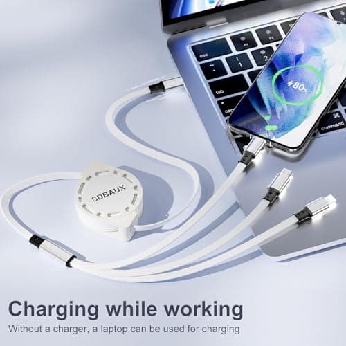 SDBAUX 2-Pack USB C to Multi Retractable Cable 4 in 1, 3A Standard Charging — view 5