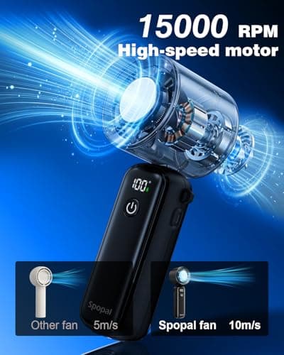 Spopal Rechargeable Handheld Fan with Ice Cooler for Travel Commuting — view 4
