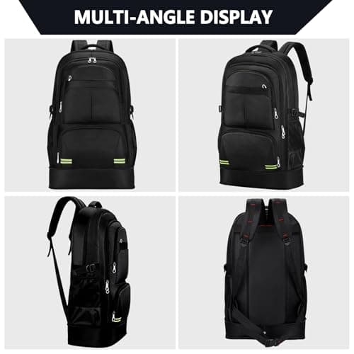 Lizbin Hiking Backpack 65L Travel Backpack Water Resistant Lightweight Rucksack for Men Women, Expandable Large Backpack Laptop Backpack Durable Camping Bag for Camping Trekking Outdoor Sports (Black) — view 6