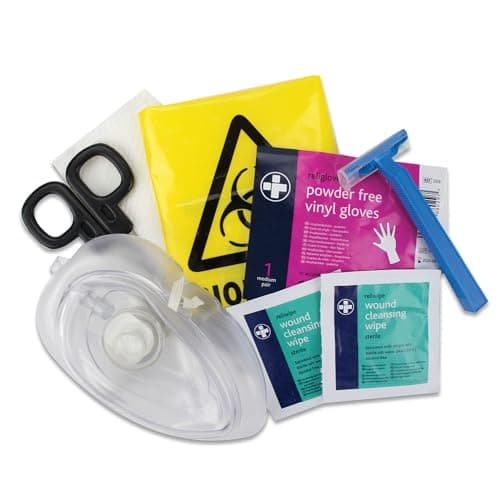 Reliance Medical AED Emergency Prep Kit for Emergencies, Essential Items for Defibrillator Use, Compact Black Bag with Belt Loop, Single Unit — view 2