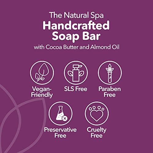 The Natural Spa | Handcrafted Soap Bar | Moisturising & Gentle Exfoliation | Patchouli & Rose, Cocoa Butter & Almond Oil | For All Skin Types & Travel Use | 100g — view 5