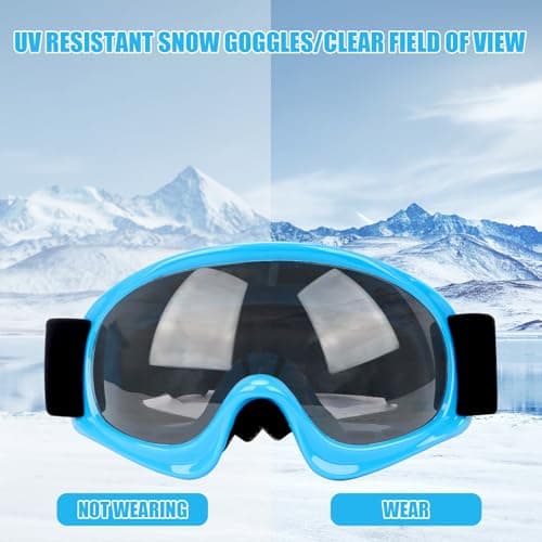 Yooyan Kids Ski Goggles Anti Fog Snowboard Goggles Ski Goggles 3-14 Years Boys Girls Snow Goggles UV Protection Fog Ski Goggles for Skiing Motorcycling Cycling Skating — view 6