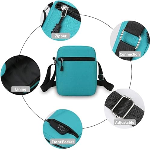 Women Cross Body Bag, Nylon Crossbody Shoulder Bag, Small Messenger Bag with Zipper and Adjustable Strap, Lightweight Phone Bags for Women, Casual Chest Sling Bag for Travel Outdoor Daily Use (Red) — view 5