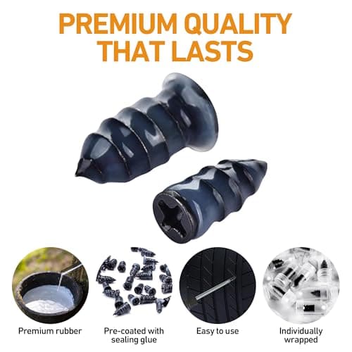 MetFun 40 PCS Quickfix Tyre Repair Screw Kit with 2 Tubes of Sealant Glue — view 4